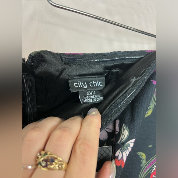 NWT City Chic mirror peacock strapless dress - Picture 9 of 12